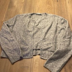 Zara grey cardigan and tank set